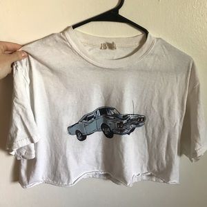Cropped race car shirt